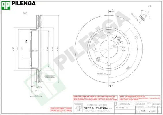Disque de frein PILENGA V080