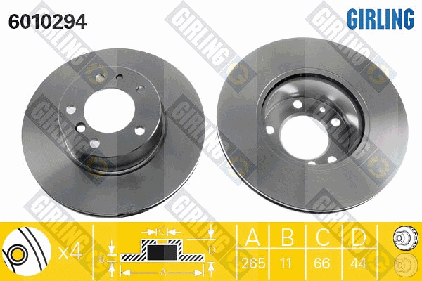 Disque de frein GIRLING 6010294