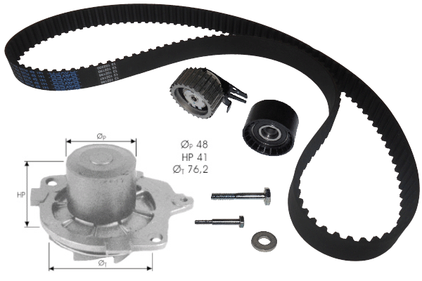 Pompe à eau + kit de courroie crantée TECDRIVE TKPE0039