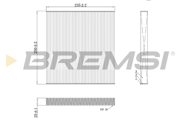 Filtre, air de l'habitacle BREMSI FC0082C