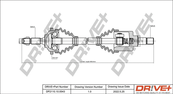 Arbre de transmission Dr!ve+ DP2110.10.0543