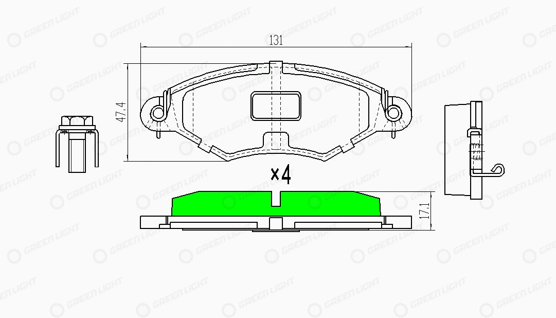 Kit de plaquettes de frein, frein à disque Automotive Adriado GLBP0105