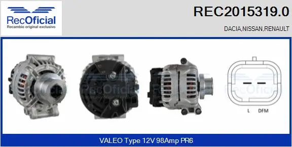 Alternateur RECOFICIAL REC2015319.0