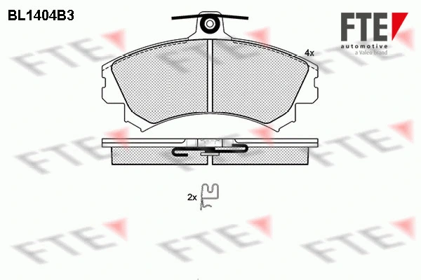Kit de plaquettes de frein, frein à disque FTE 9010177