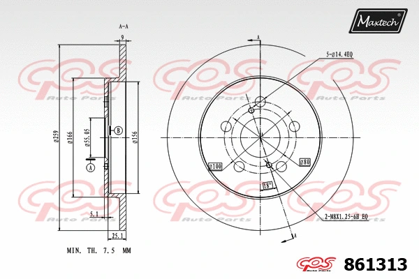 Disque de frein MAXTECH 861313