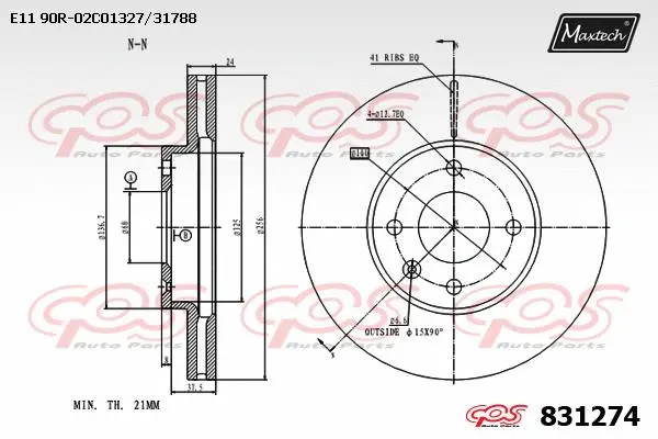 Disque de frein MAXTECH 831274