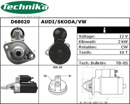 Démarreur Technika D68020