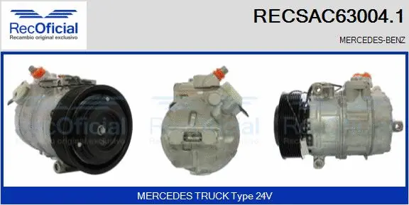 Compresseur, climatisation RECOFICIAL RECSAC63004.1