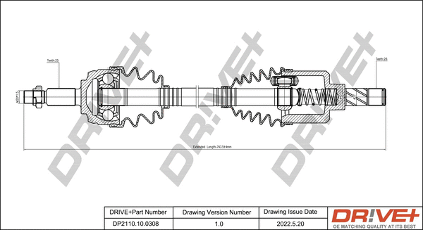 Arbre de transmission Dr!ve+ DP2110.10.0308