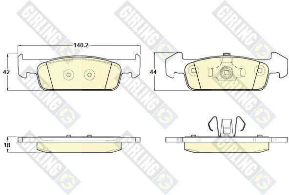 Kit de plaquettes de frein, frein à disque GIRLING 6120182