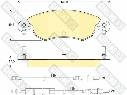 Kit de plaquettes de frein, frein à disque GIRLING 6114474