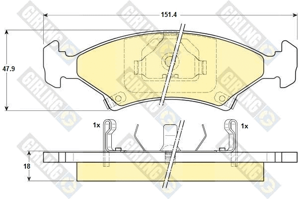 Kit de plaquettes de frein, frein à disque GIRLING 6130962