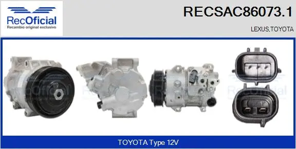 Compresseur, climatisation RECOFICIAL RECSAC86073.1