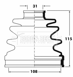 Jeu de joints-soufflets, arbre de commande BORG & BECK BCB2846