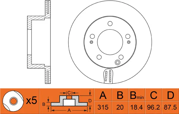 Disque de frein FIT FR0309V
