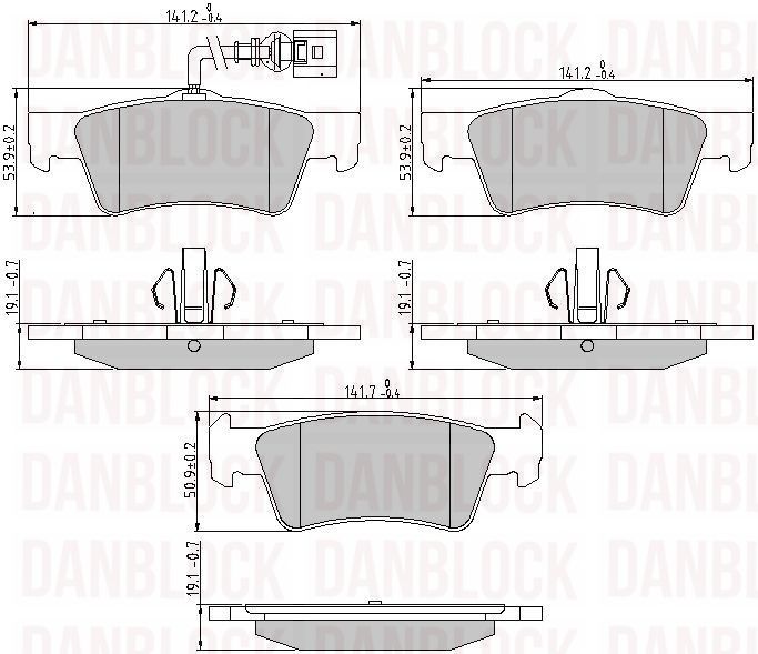 Kit de plaquettes de frein, frein à disque DANBLOCK DB 510578