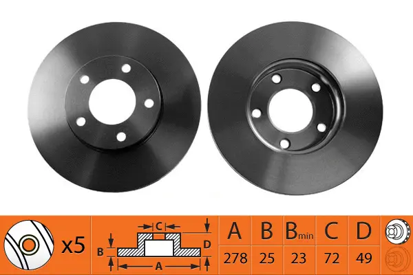 Disque de frein SB BR25105T