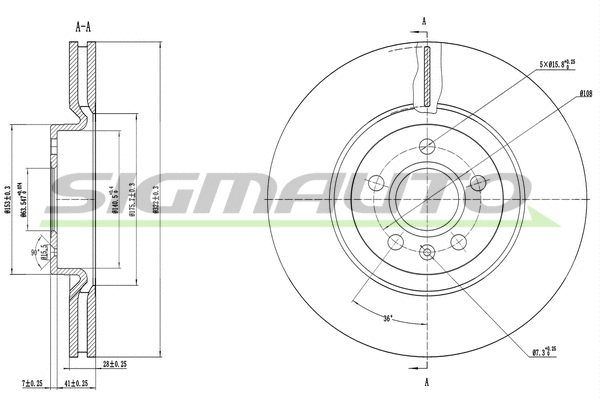 Disque de frein SIGMAUTO DBC693V