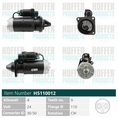 Démarreur HOFFER H5110012