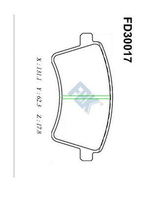 Kit de plaquettes de frein, frein à disque FBK FD30017