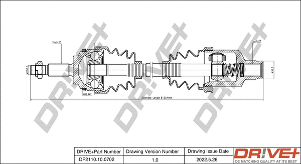 Arbre de transmission Dr!ve+ DP2110.10.0702