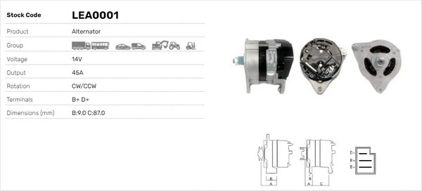 Alternateur LUSA LEA0001