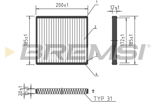 Filtre, air de l'habitacle BREMSI FC0894