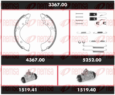 Kit de freins, freins à tambours REMSA 3367.00