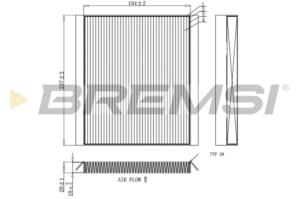 Filtre, air de l'habitacle BREMSI FC0453