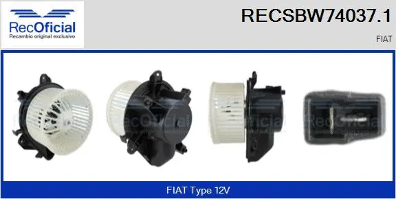 Pulseur d'air habitacle RECOFICIAL RECSBW74037.1