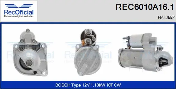 Démarreur RECOFICIAL REC6010A16.1