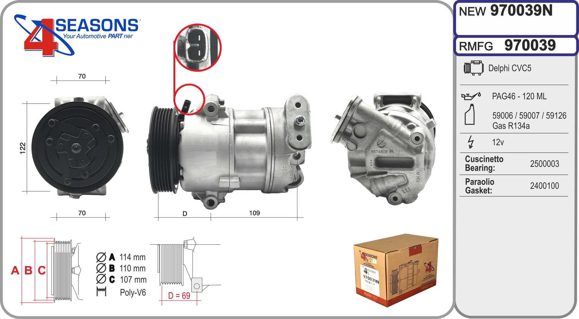 Compresseur, climatisation AHE 970039N