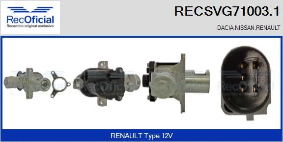 Vanne EGR RECOFICIAL RECSVG71003.1