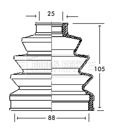 Jeu de joints-soufflets, arbre de commande BORG & BECK BCB2145