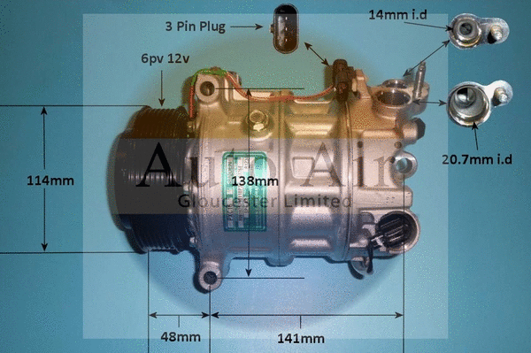 Compresseur, climatisation AUTO AIR GLOUCESTER 14-0352