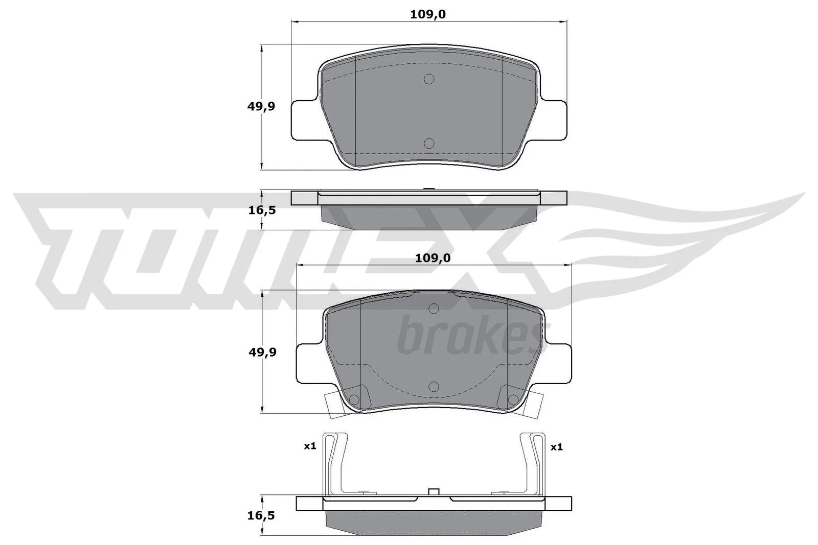 Kit de plaquettes de frein, frein à disque TOMEX Brakes TX 17-21