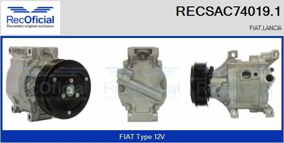 Compresseur, climatisation RECOFICIAL RECSAC74019.1