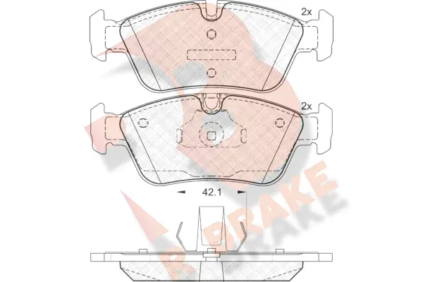 Kit de plaquettes de frein, frein à disque R BRAKE RB1295