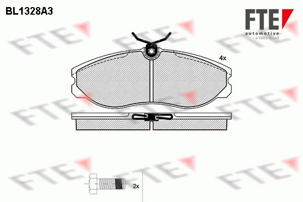 Kit de plaquettes de frein, frein à disque FTE 9010120