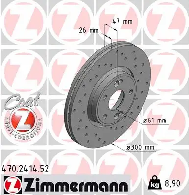 Disque de frein ZIMMERMANN 470.2414.52