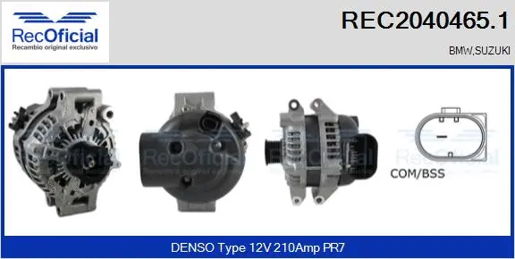 Alternateur RECOFICIAL REC2040465.1