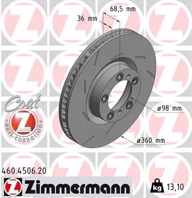 Disque de frein ZIMMERMANN 460.4506.20