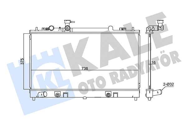 Radiateur, refroidissement du moteur KALE OTO RADYATÖR 347880
