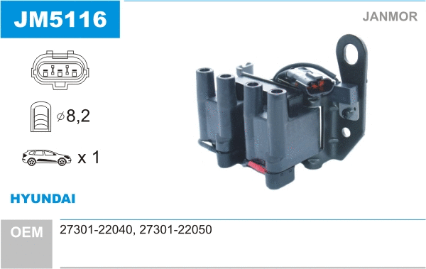 Bobine d'allumage JANMOR JM5116