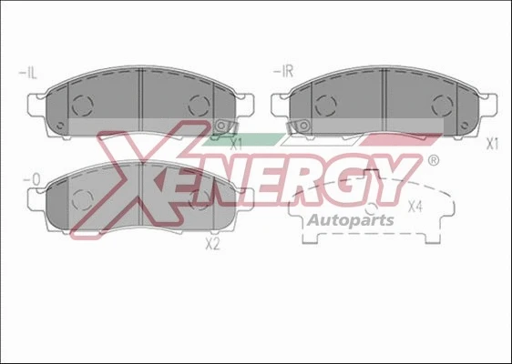 Kit de plaquettes de frein, frein à disque AP XENERGY X41239