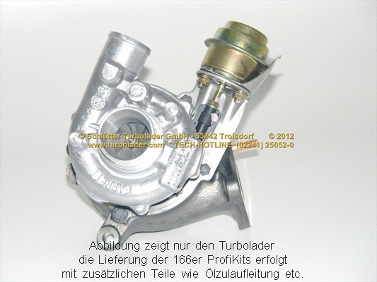 Turbocompresseur, suralimentation SCHLÜTTER TURBOLADER 166-00590
