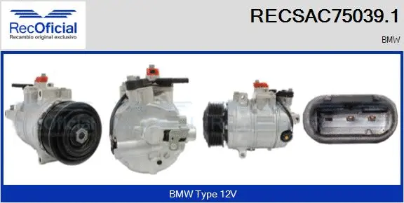 Compresseur, climatisation RECOFICIAL RECSAC75039.1