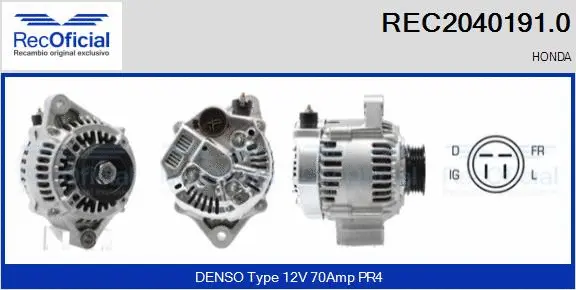 Alternateur RECOFICIAL REC2040191.0