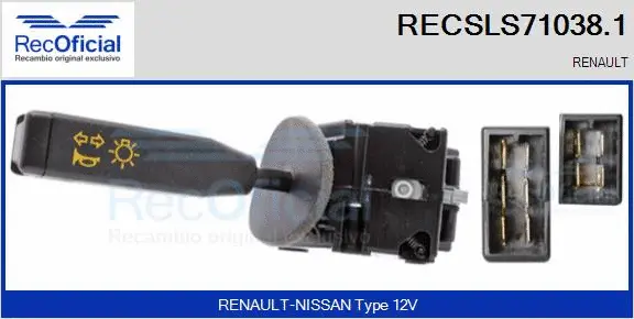 Commutateur de colonne de direction RECOFICIAL RECSLS71038.1