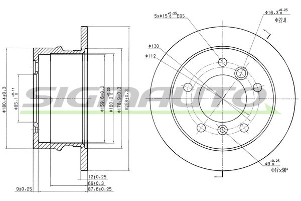 Disque de frein SIGMAUTO DBA931S